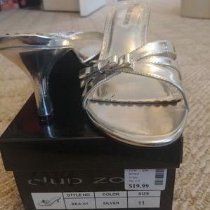 Club Zone silver sandals/heels. Size 11.
